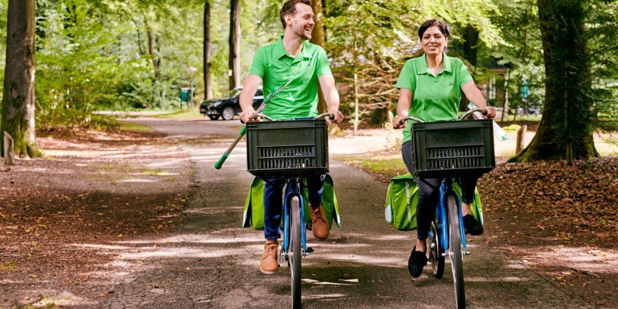 CSU Schoonmaakmedewerkers gaan op de fiets naar hun werk